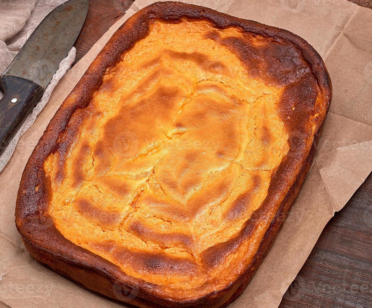 totale rettangolare torta di Villetta formaggio e zucca foto