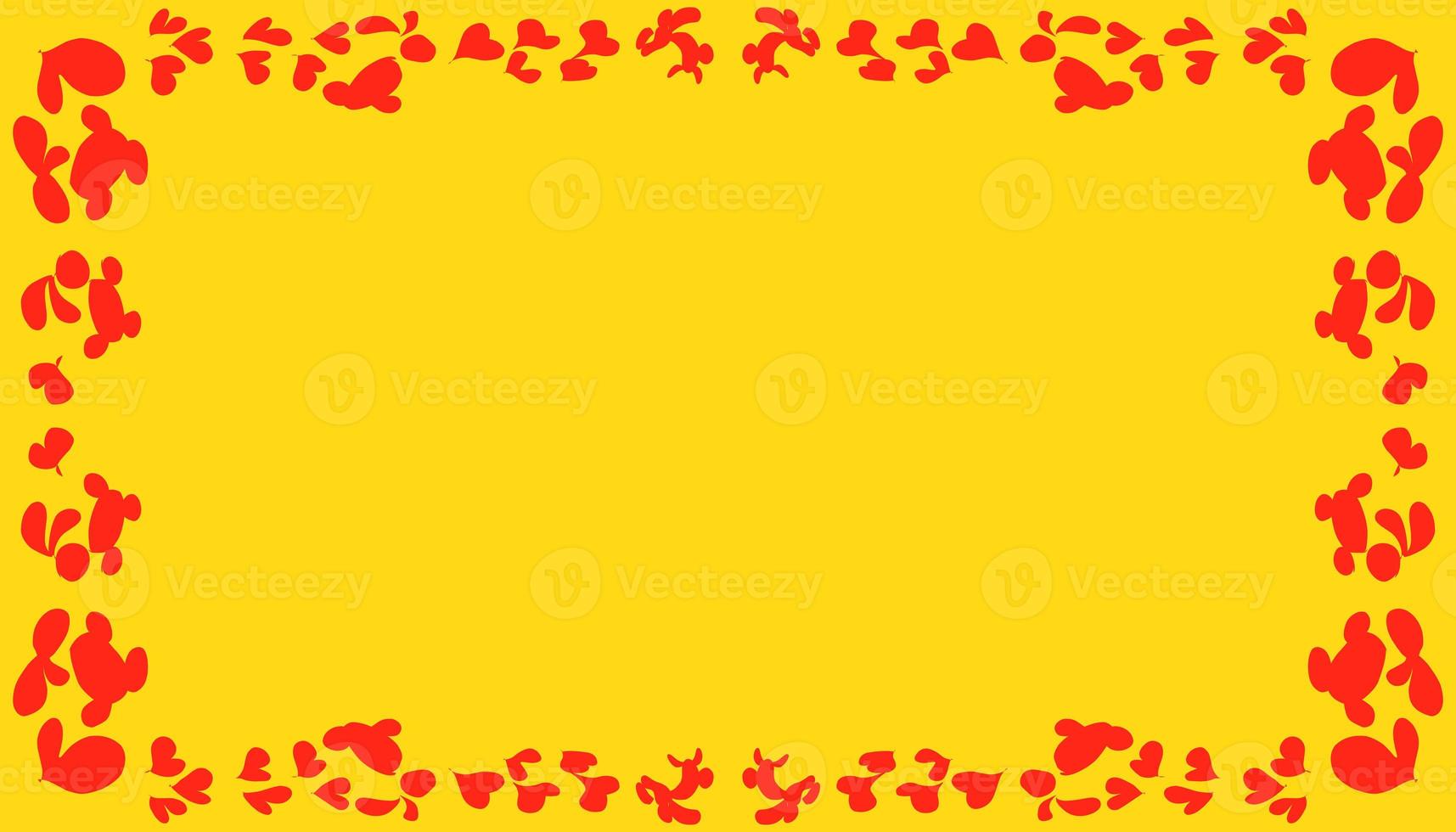 giallo astratto sfondo con rosso astratto telaio foto
