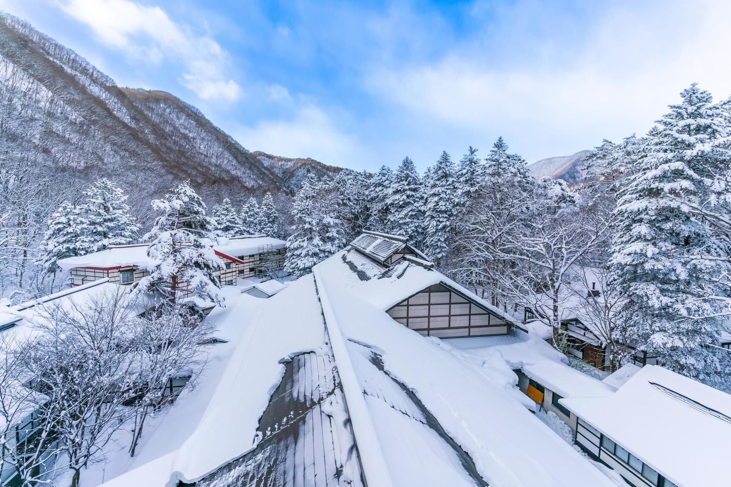 pesante neve a heike no sato villaggio nel tochigi prefettura, nikko città, Giappone foto