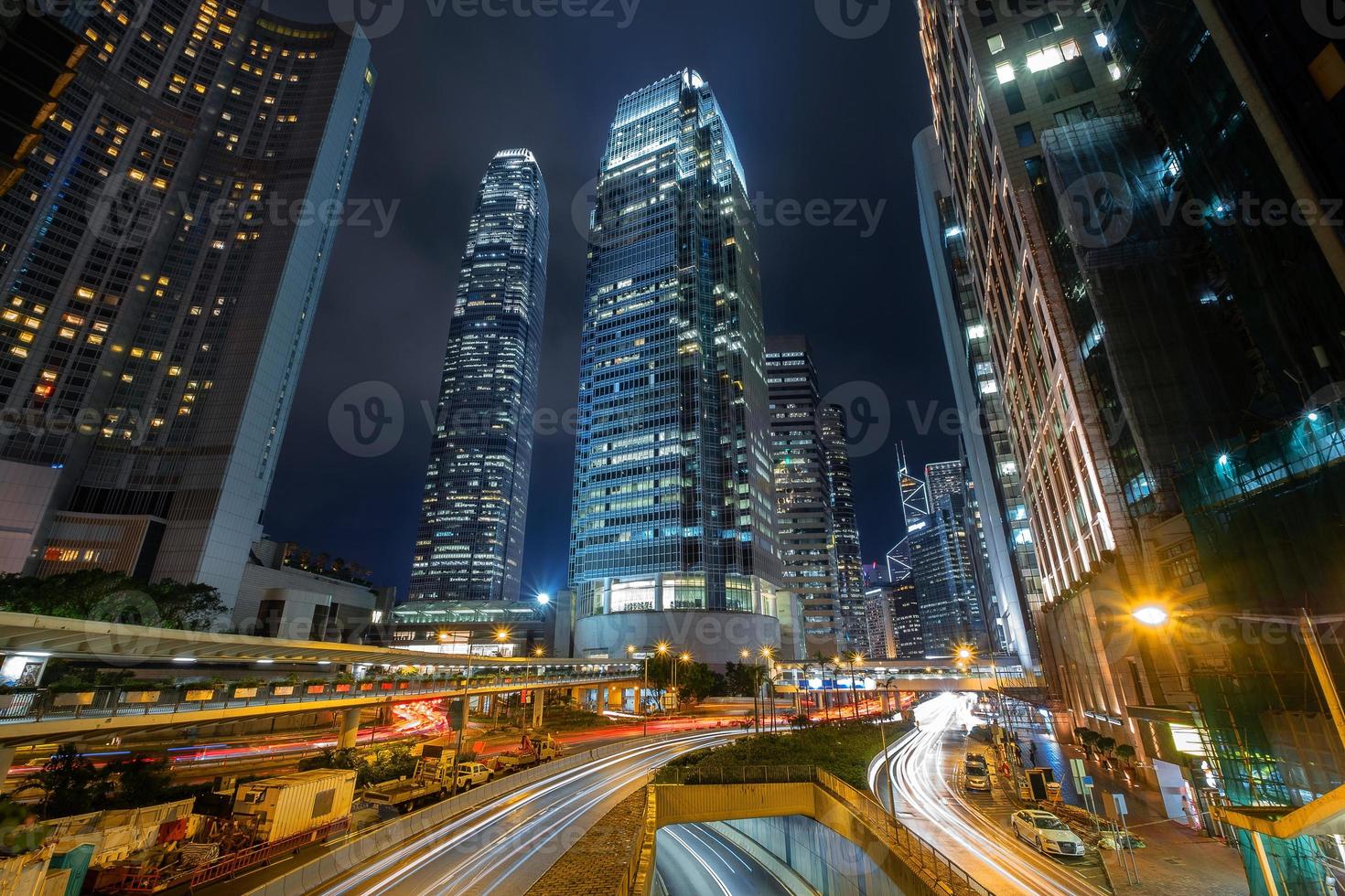 skyline di hong kong al quartiere centrale degli affari foto