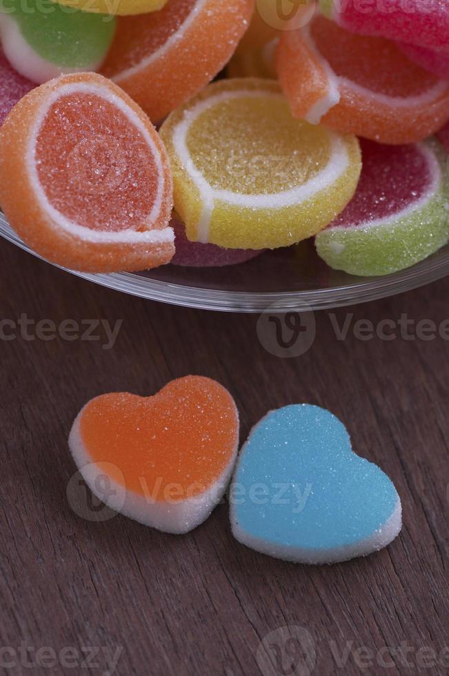 caramelle dolci a forma di cuore foto