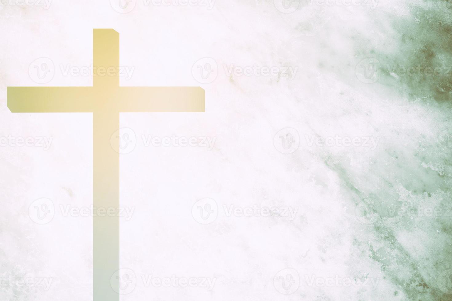 astratto di Cristo attraversare con bianca marmo parete struttura sfondo e leggero perdere, adatto e blu cielo e bianca nube nel il mattina per cristiano religione concetto. foto
