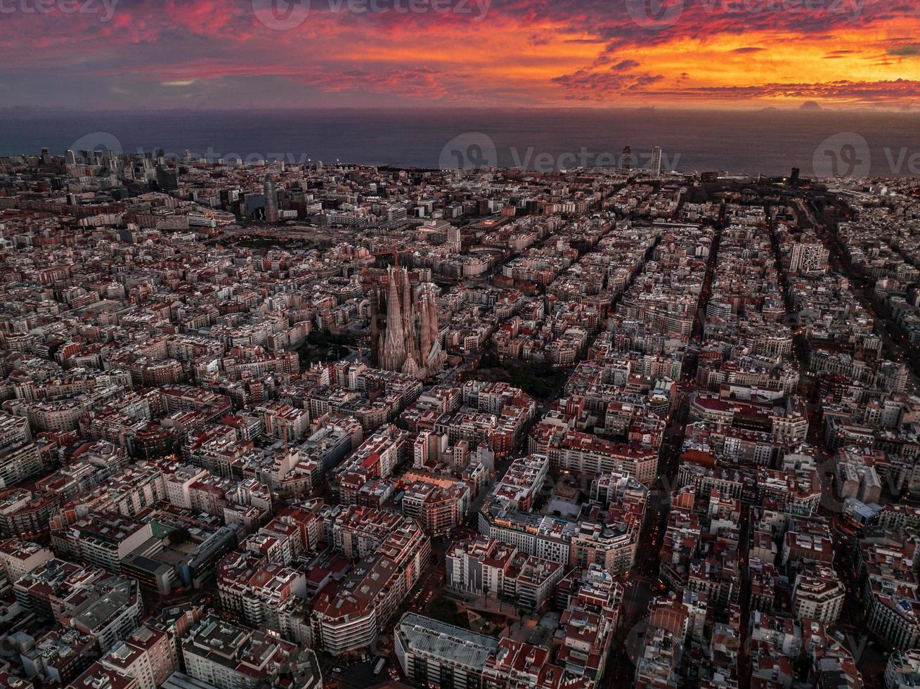 Barcellona strada aereo Visualizza con bellissimo modelli nel Spagna. foto