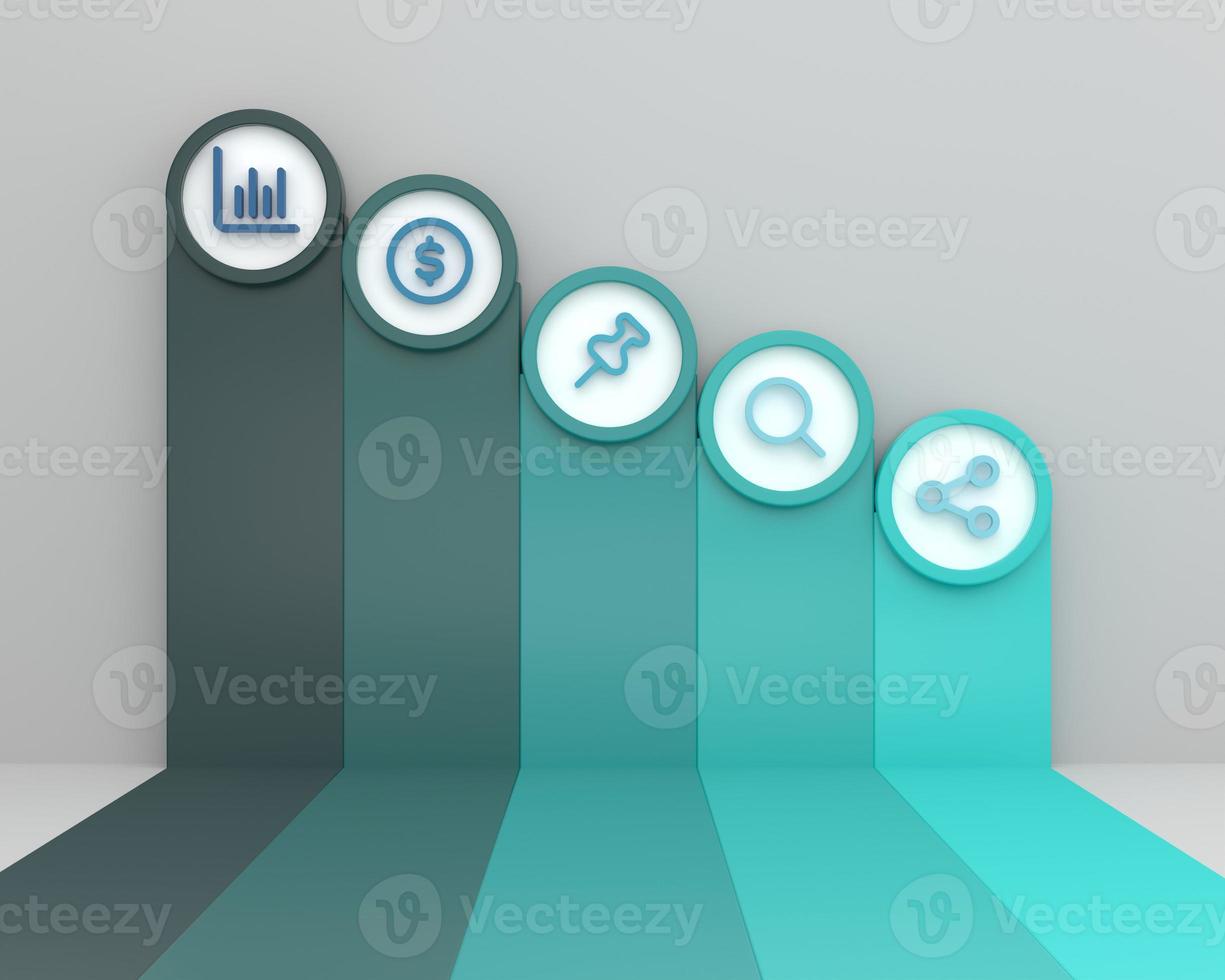 Infografica disegno, bar grafico crescente su il parete, presentazione modello. foto