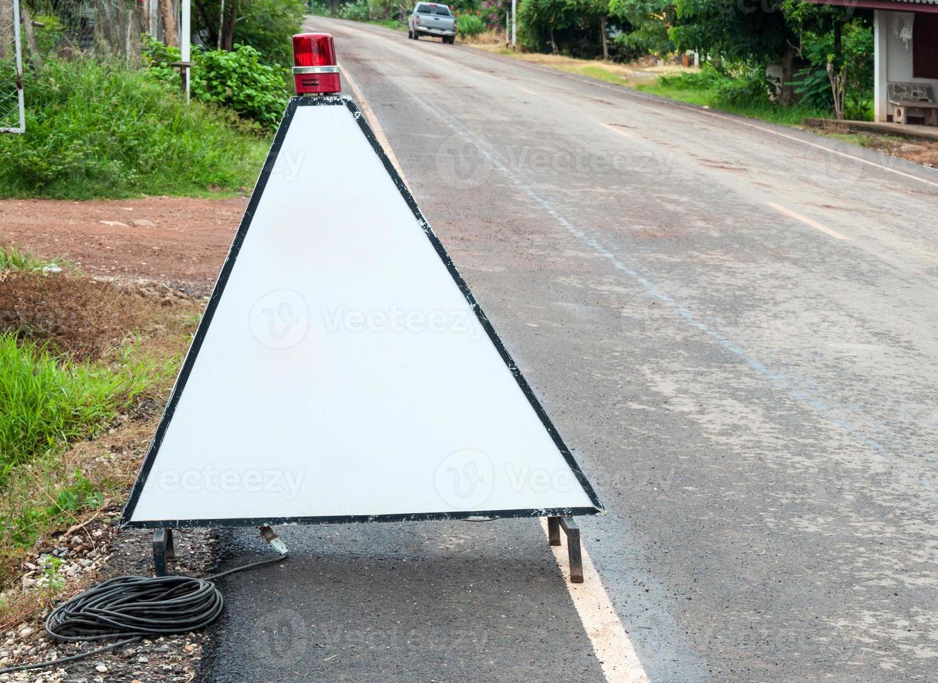 triangolo traffico In piedi foto