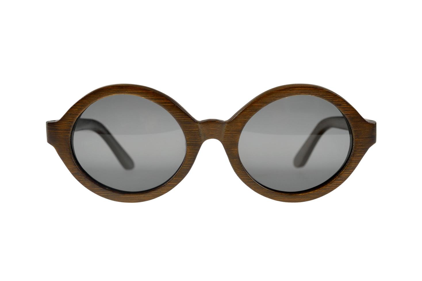 occhiali da sole rotondi in legno foto