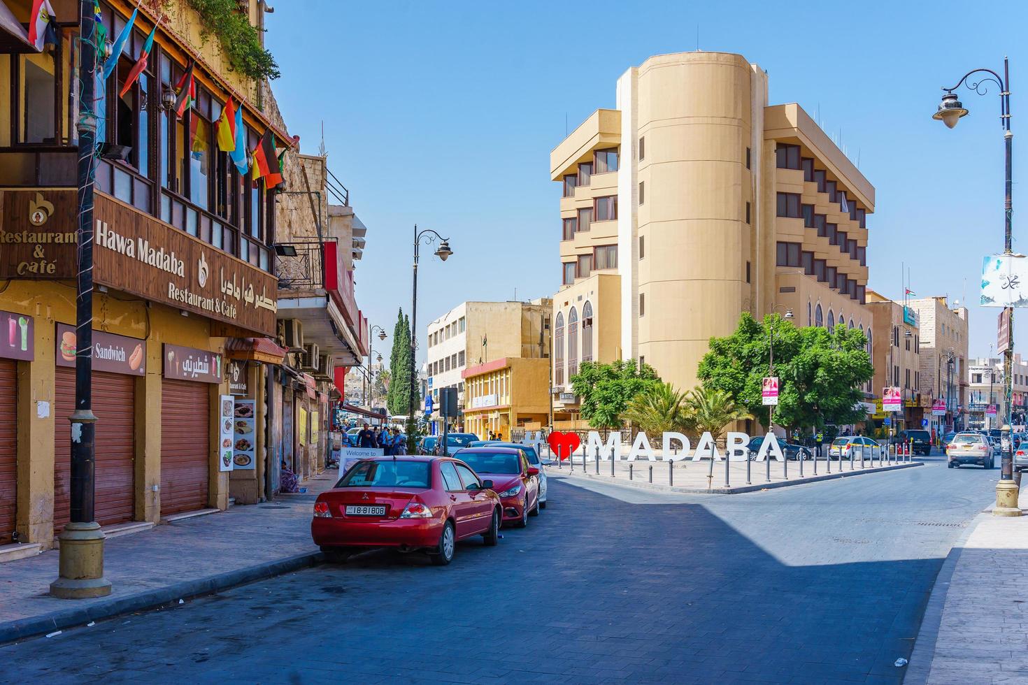 Madaba City Centre in inverno, Giordania, 2018 foto