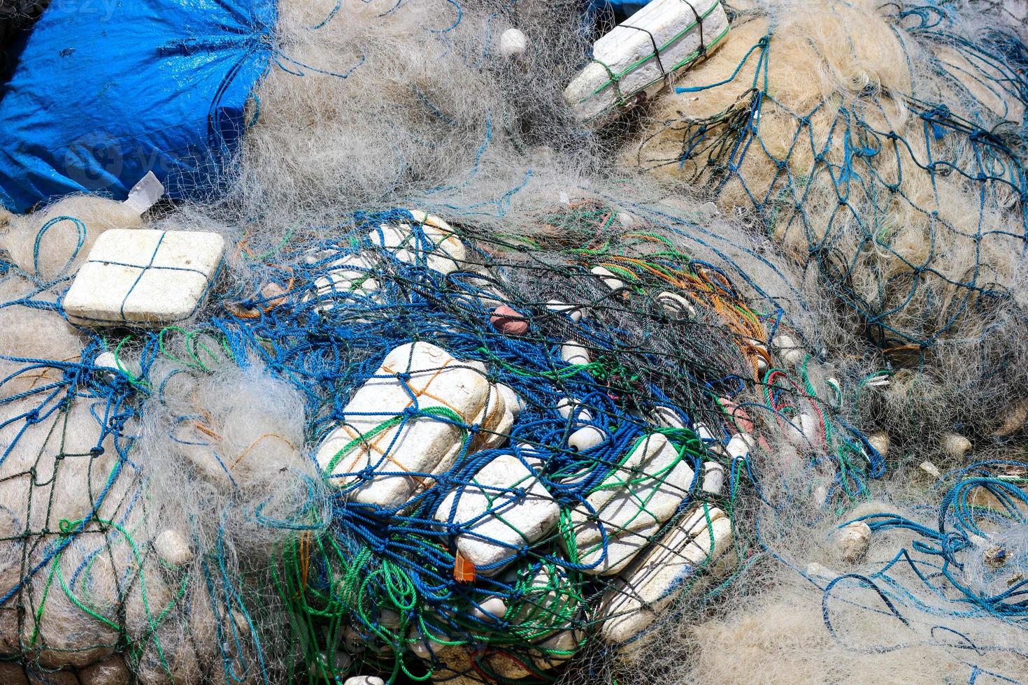 reti per pesca appartenente per pescatori su barone spiaggia, foto