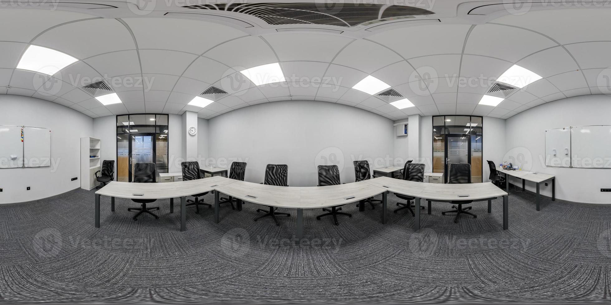 pieno sferico hdri senza soluzione di continuità hdri 360 panorama nel interno di vuoto conferenza sala per attività commerciale incontro nel equirettangolare proiezione. ar vr soddisfare foto