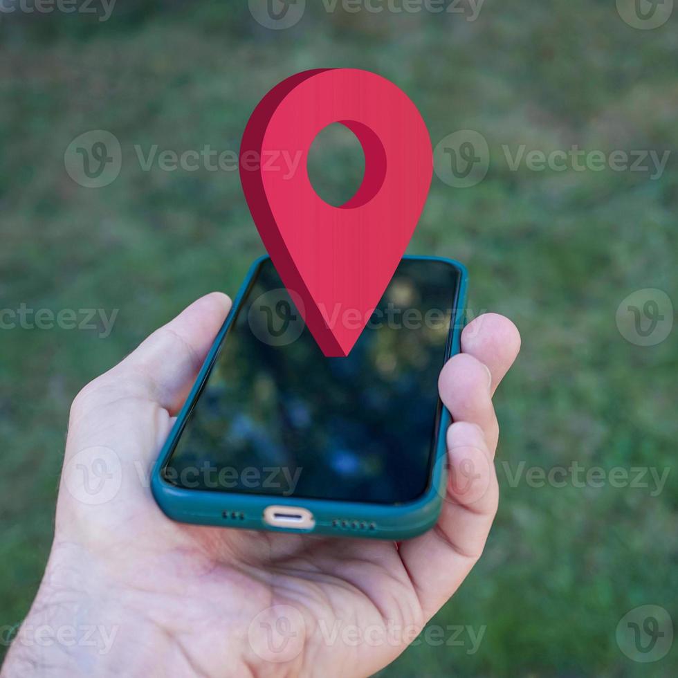 GPS Posizione simbolo su il smartphone foto