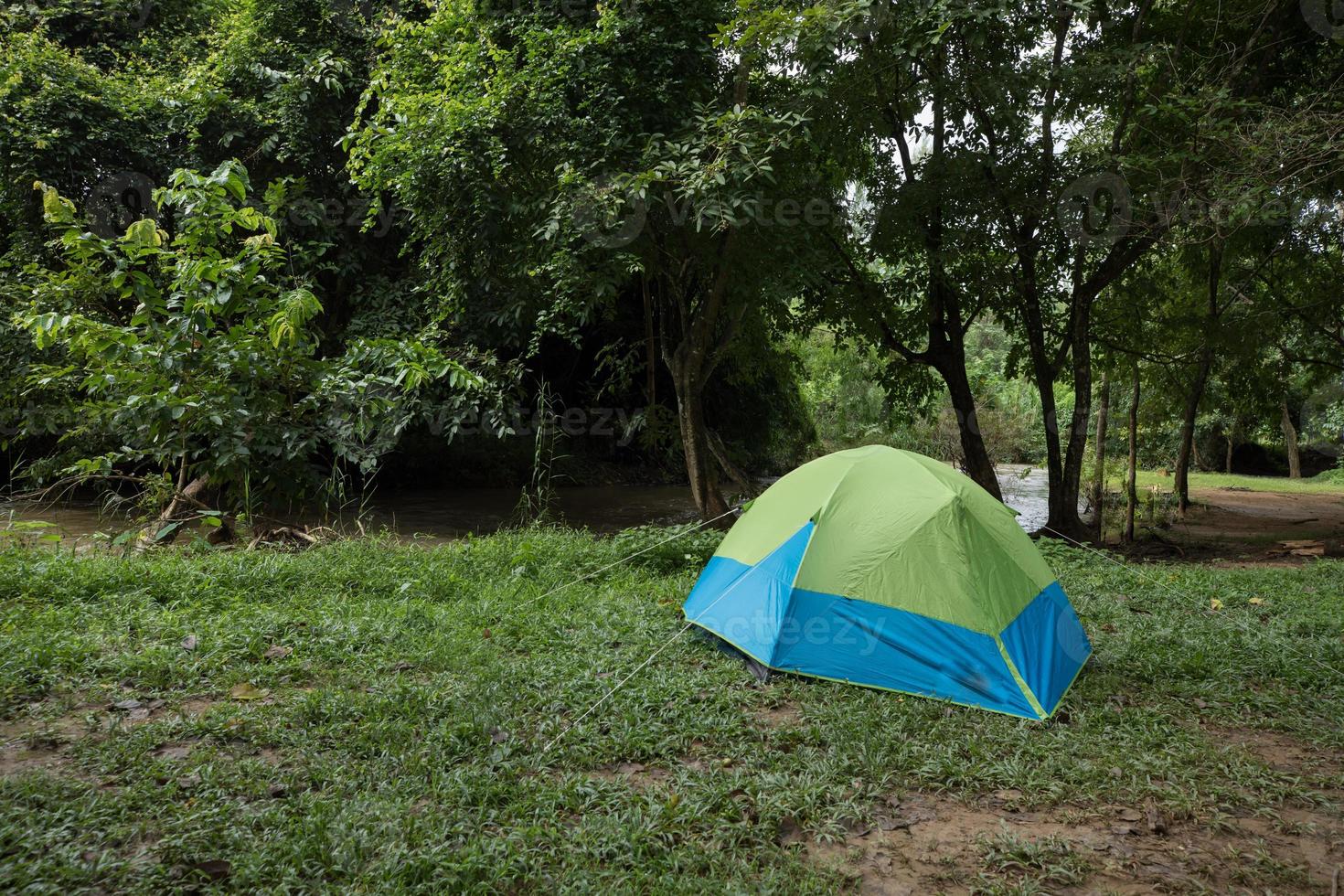 tenda verde e blu foto