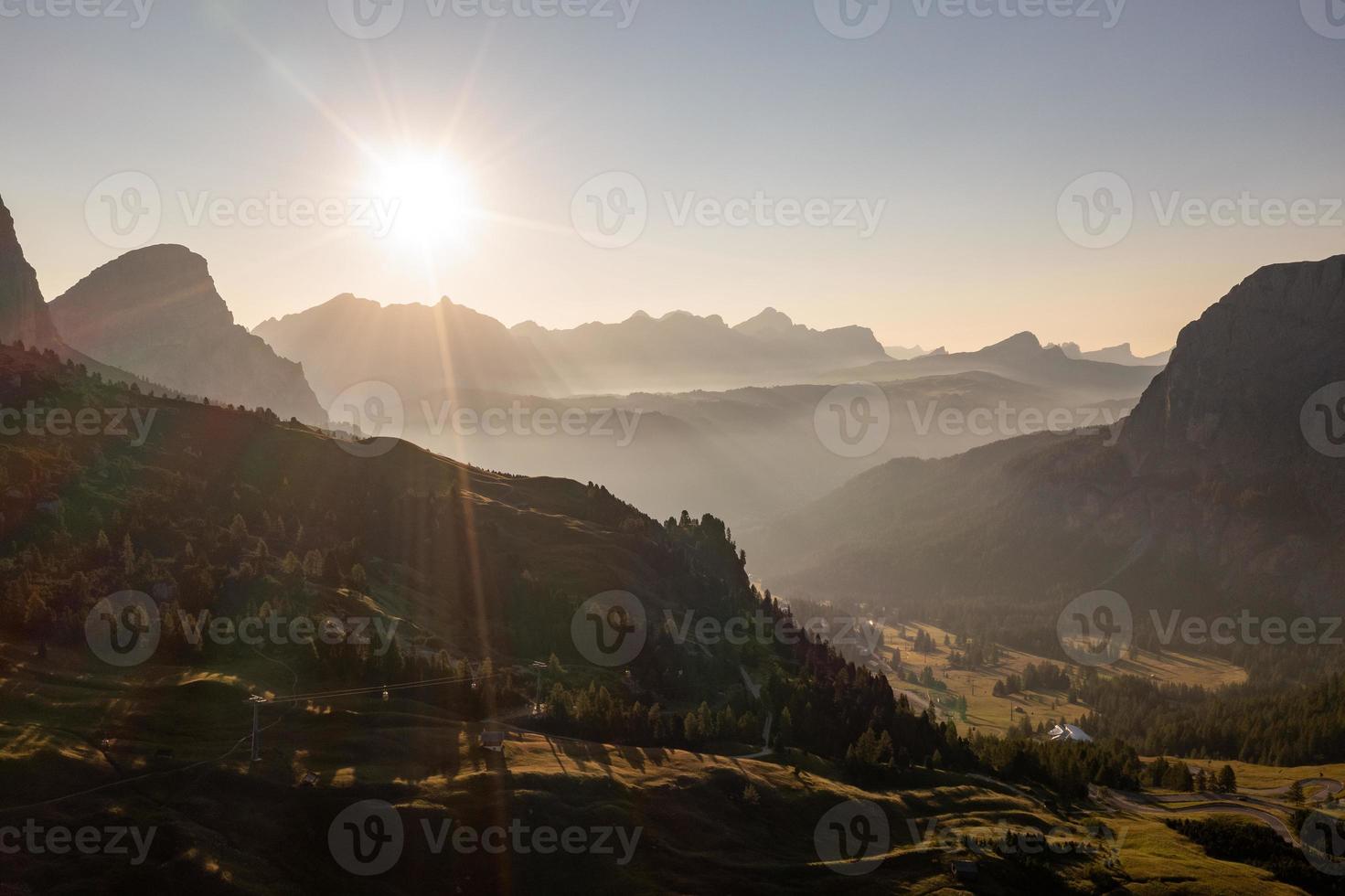 aereo Visualizza di giardino passaggio, passo giardino, rifugio Frara, dolomiti, dolomiti, Sud tirolo, Italia, unesco mondo eredità. foto