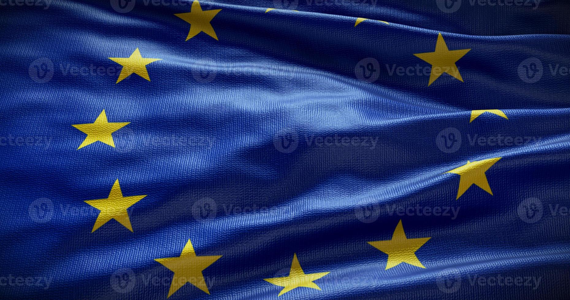 europeo unione simbolo sfondo. Unione Europea bandiera 3d illustrazione foto