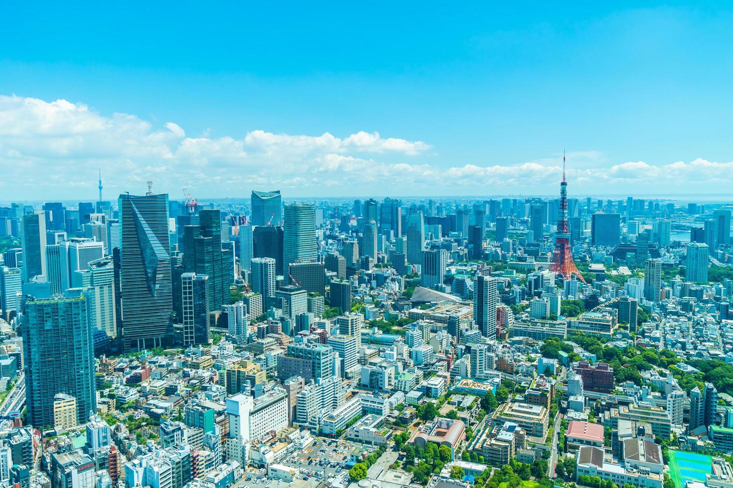 vista aerea della città di tokyo, giappone foto