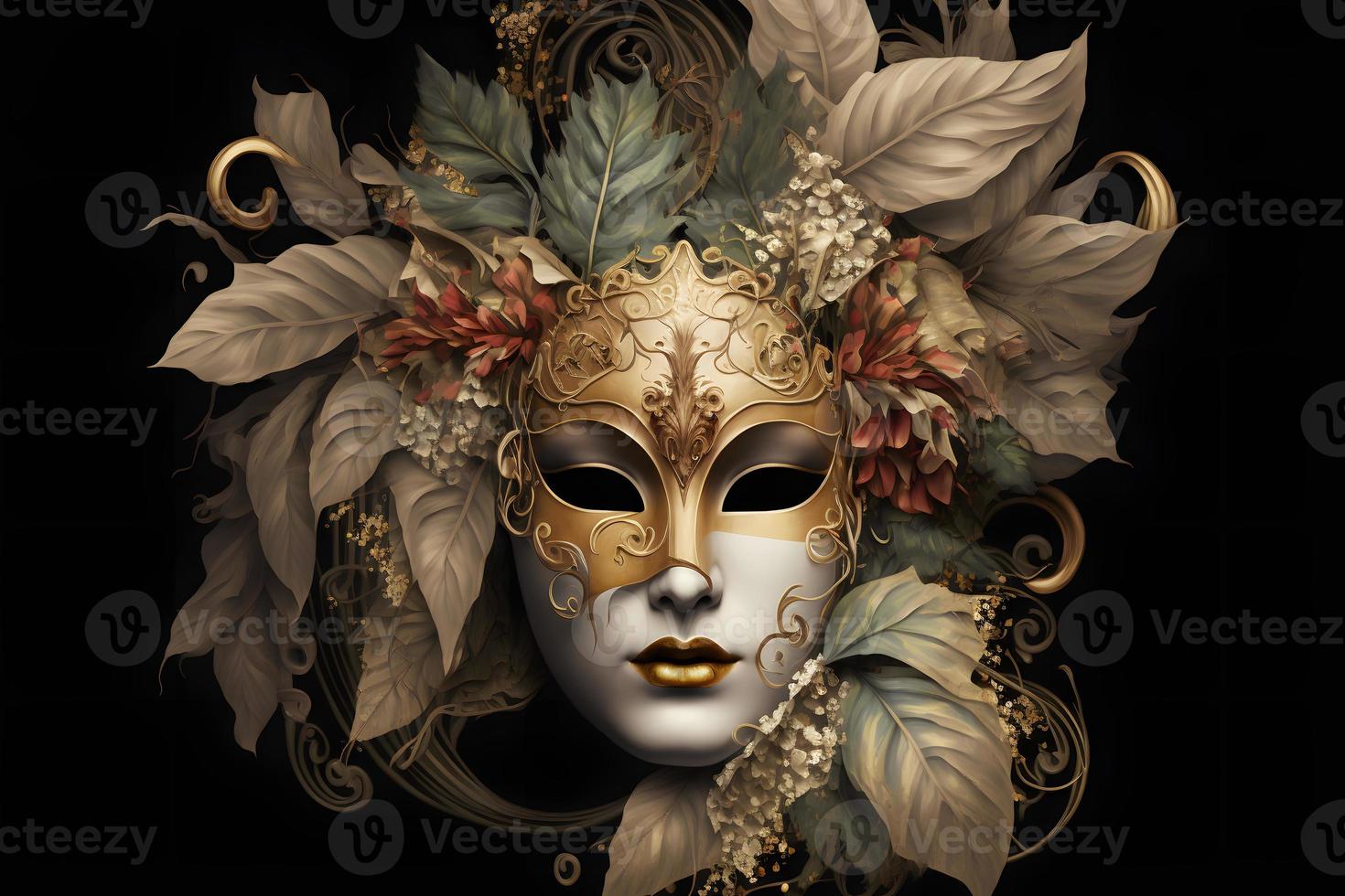 elegante composizione con veneziano carnevali maschera foto