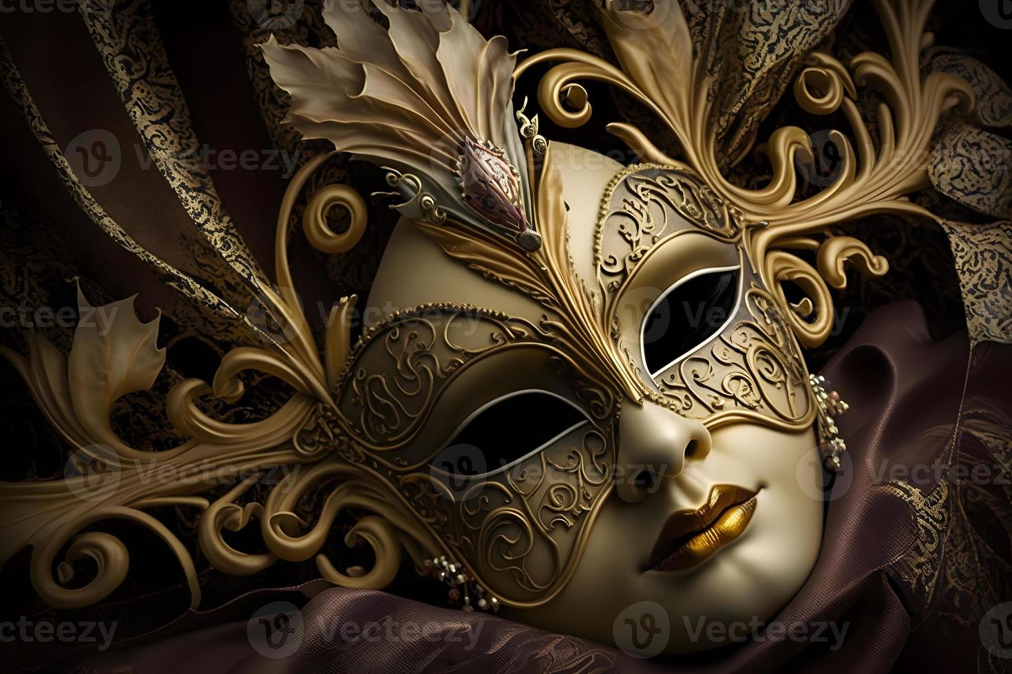 elegante composizione con veneziano carnevali maschera foto