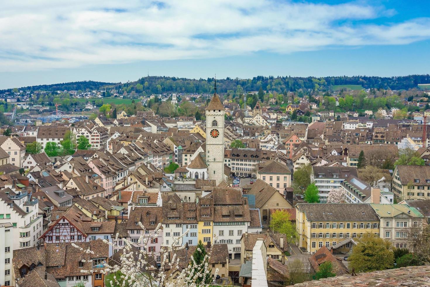 vista panoramica della città vecchia di Sciaffusa, Svizzera foto