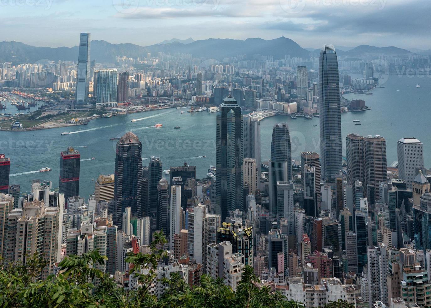 hong kong panorama città Visualizza a partire dal il picco foto