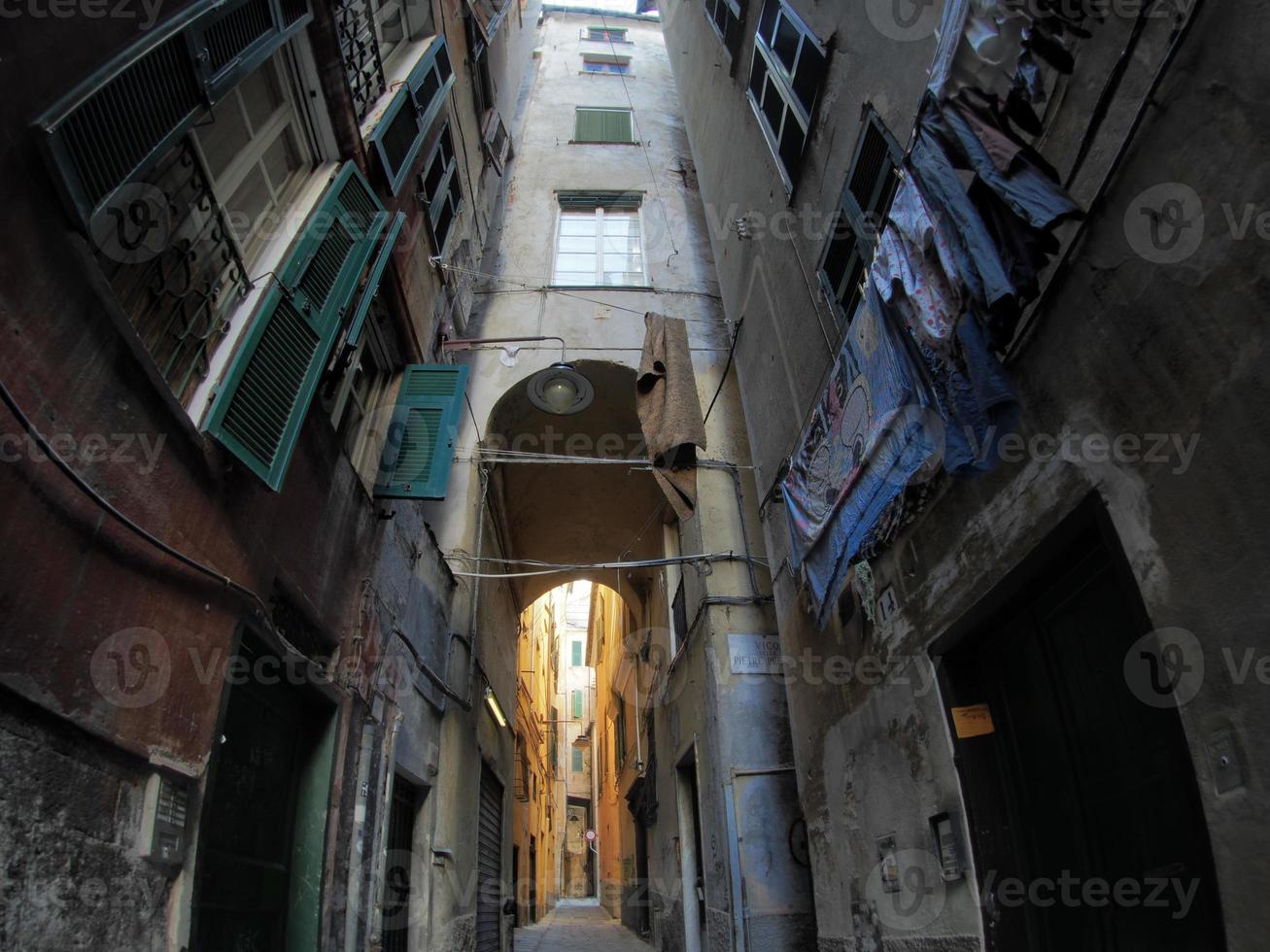 Genova storico palazzo e edifici nel vecchio cittadina foto