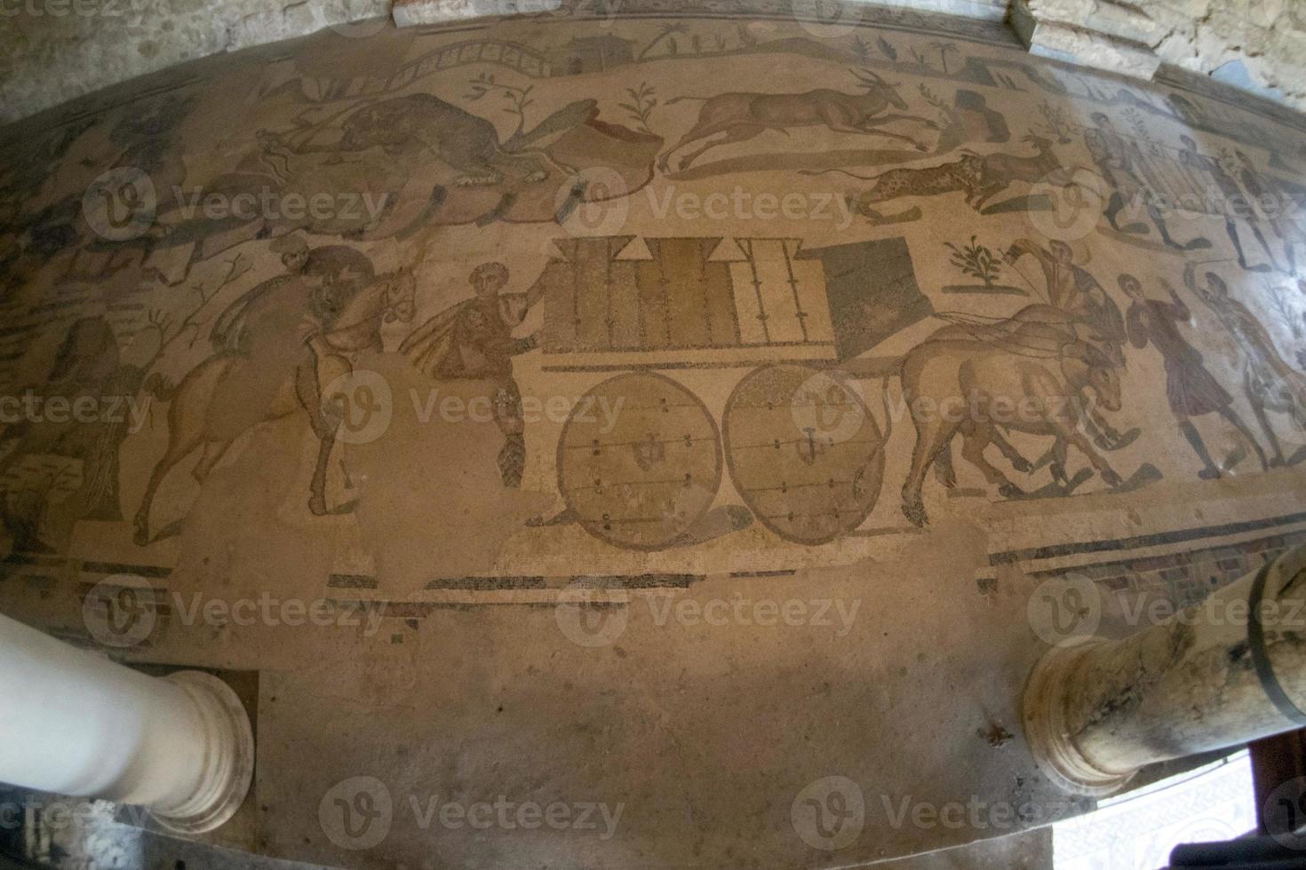 antico romano mosaico di villa del casale, sicilia foto