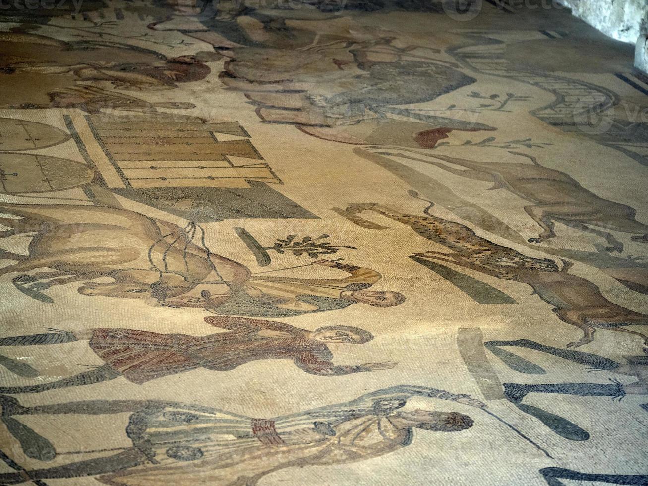 antico romano mosaico di villa del casale, sicilia foto