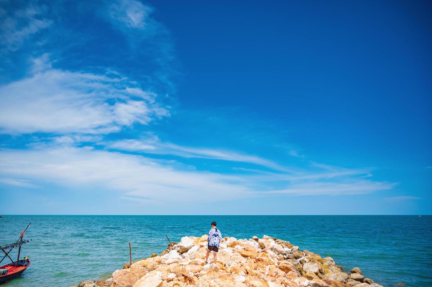 bellissimo paesaggio marino Visualizza a huahin prachuap khiri khan thailand.hua hin è un' mare ricorrere su il golfo di Tailandia foto