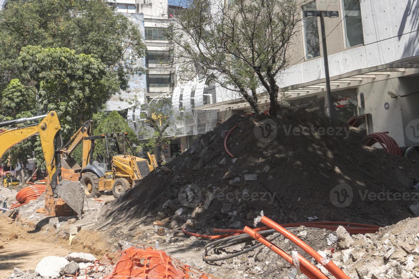 Messico città danneggiato edificio dopo 2017 terremoto foto