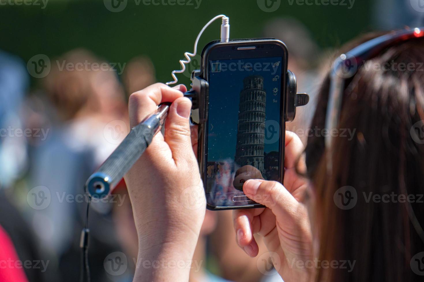 autoscatto a distanza controllo su cellulare Telefono a pisa pendente Torre foto