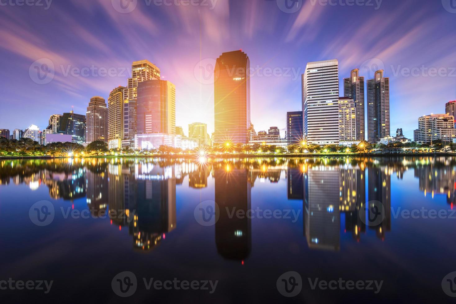 vista di un panorama della città di bangkok foto