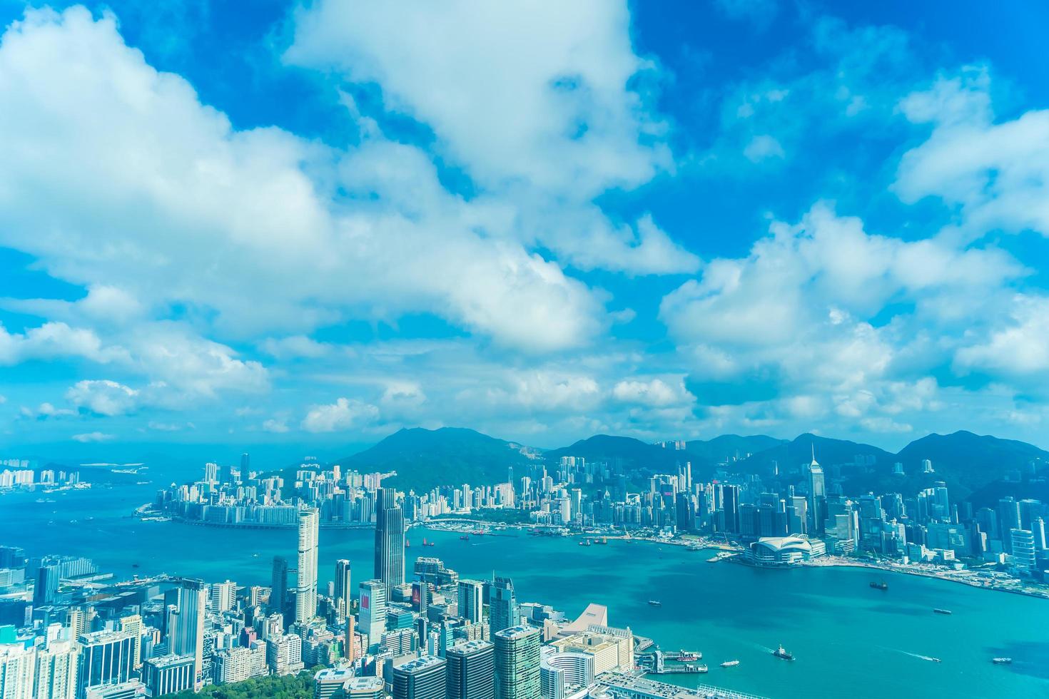 paesaggio urbano della città di hong kong, cina foto