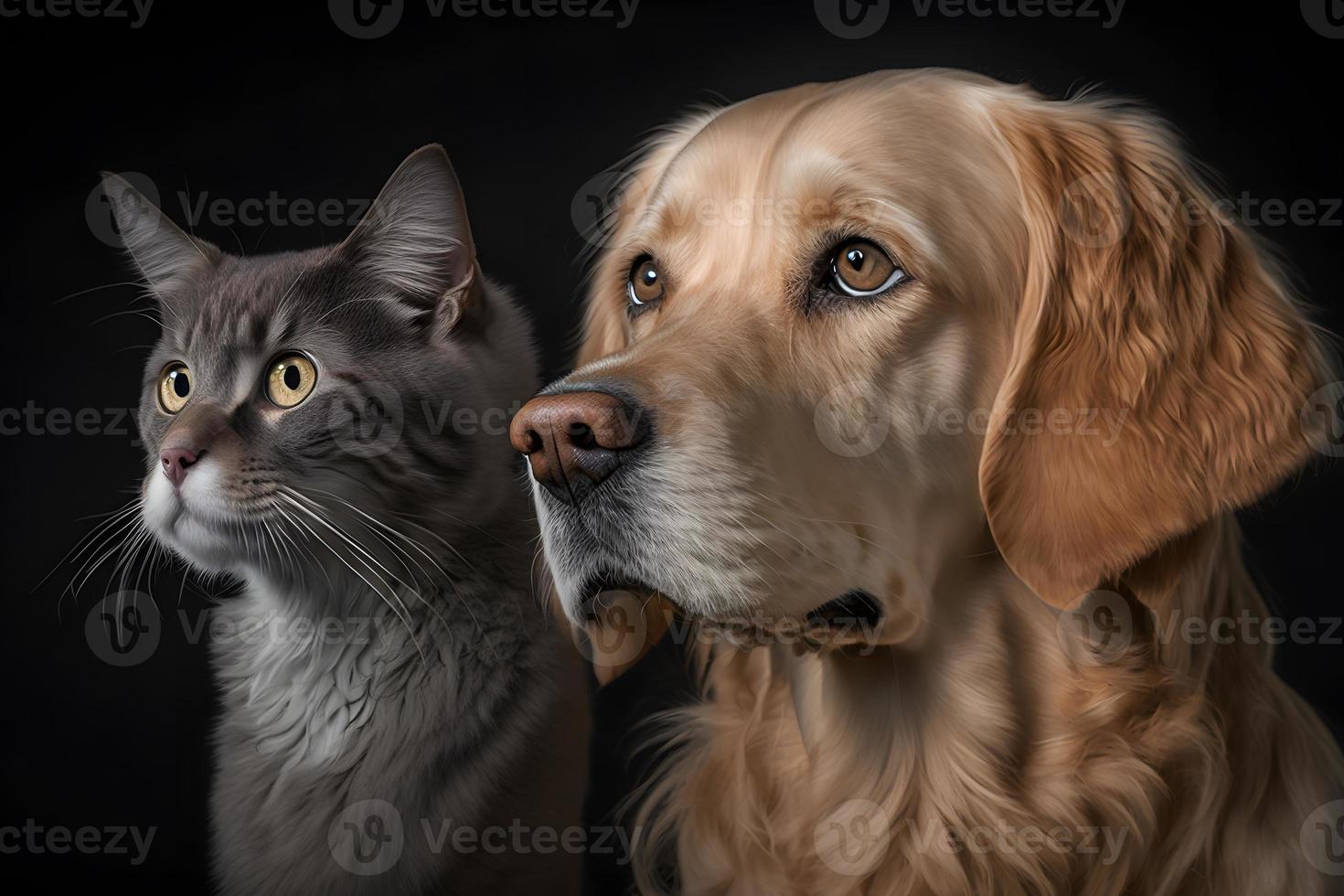 ritratto carino grigio soriano gatto nel cartone scatola su pavimento a casa fotografia foto