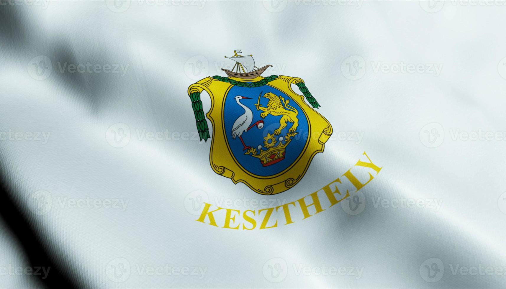 3d rendere agitando Ungheria città bandiera di keszthely avvicinamento Visualizza foto