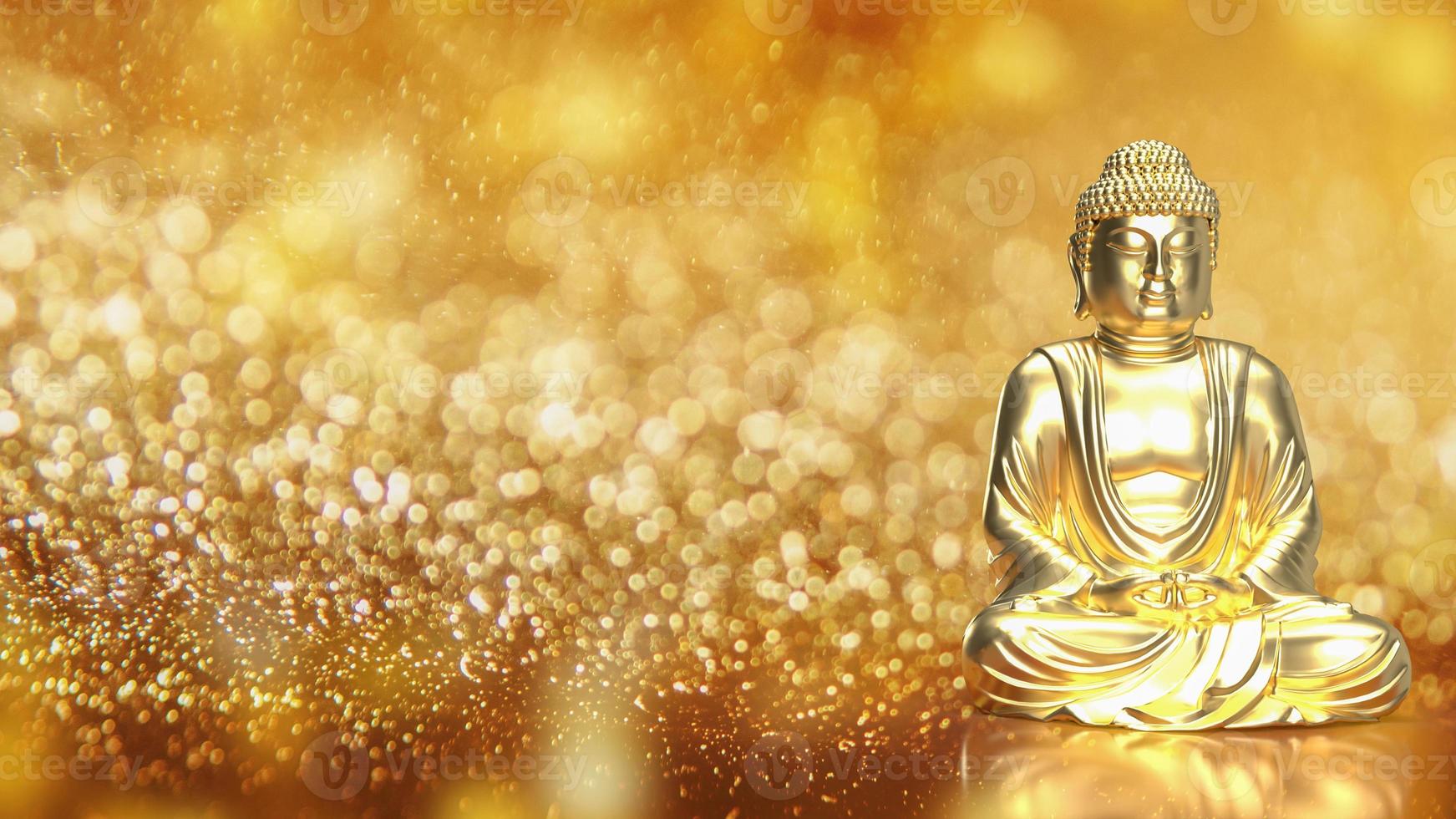 il oro Budda per religioso concetto 3d interpretazione foto