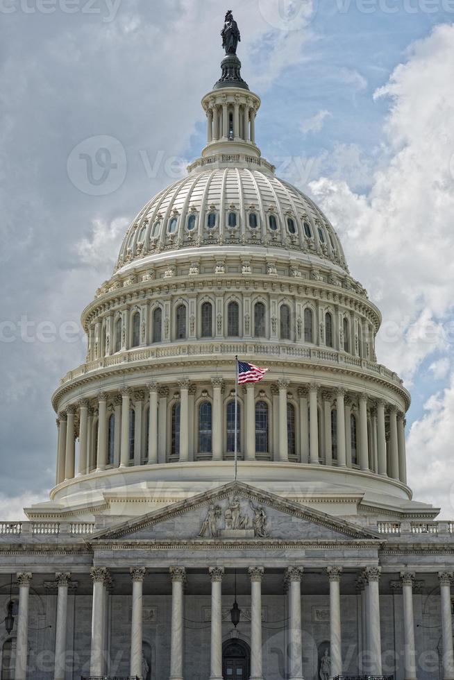 Washington dc Campidoglio dettaglio su nuvoloso cielo foto