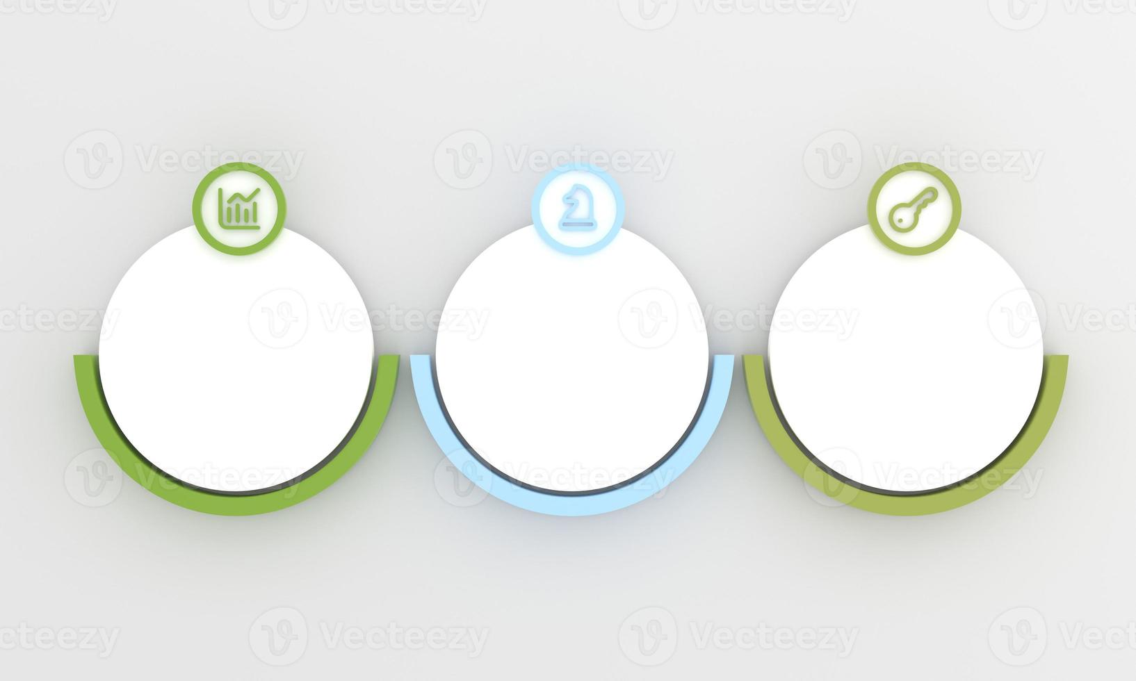 Infografica modello con icone e 3 opzioni o passi. attività commerciale cerchio modello con per processi diagramma, presentazioni, flusso di lavoro disposizione, foto