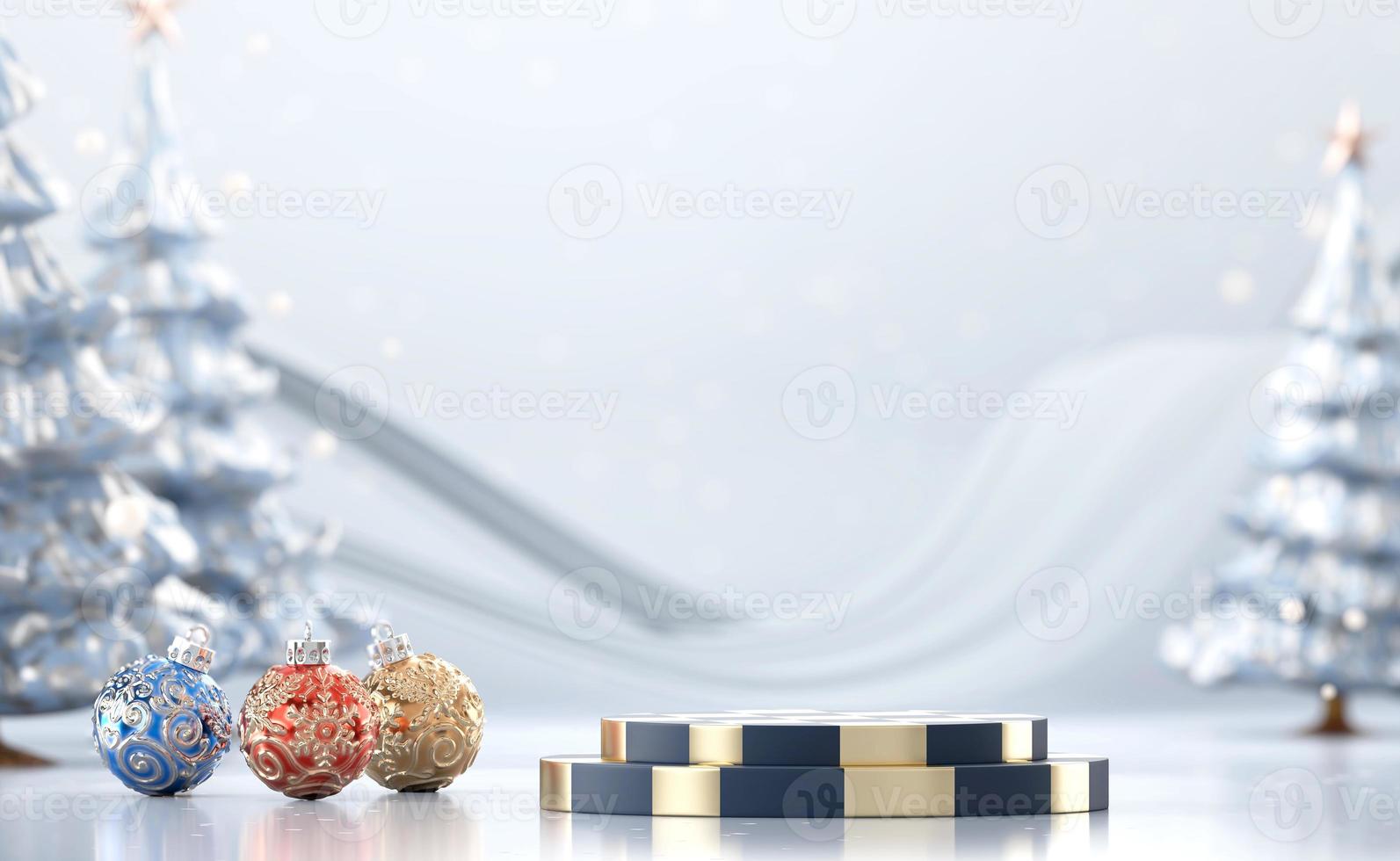 mockup di podio di fase di natale astratto foto