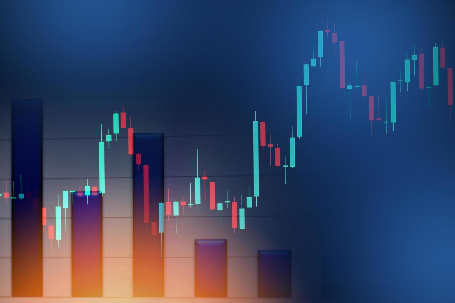 azione mercato grafico commercio analisi investimento finanziario, azione scambio finanziario o forex grafico azione grafico grafico attività commerciale crisi schianto perdita e crescere su guadagno e profitti vincere su tendenza crescita i soldi foto