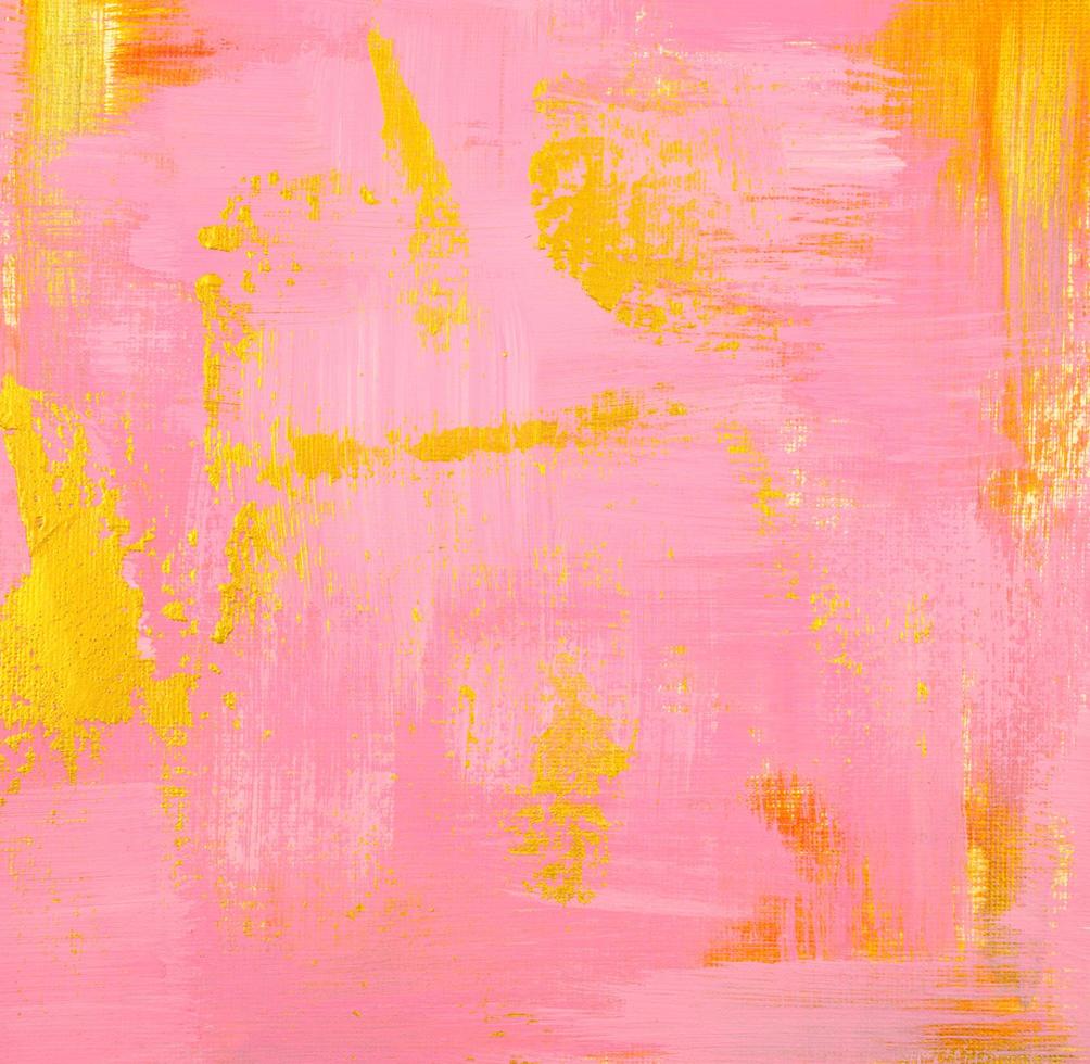pittura acrilica pastello dorata e rosa su tela opaca foto
