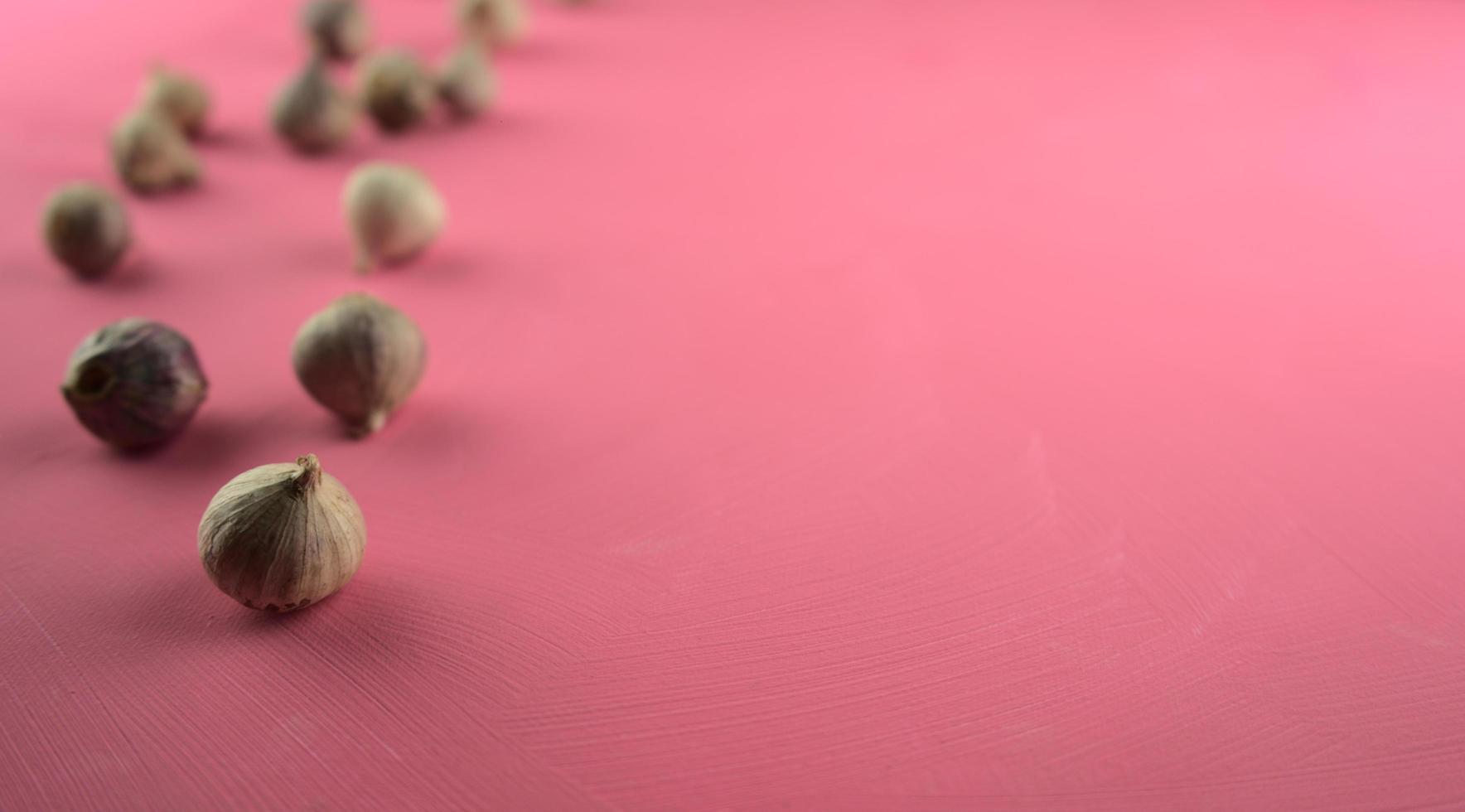 aglio su sfondo acrilico tela rosa graffiante foto