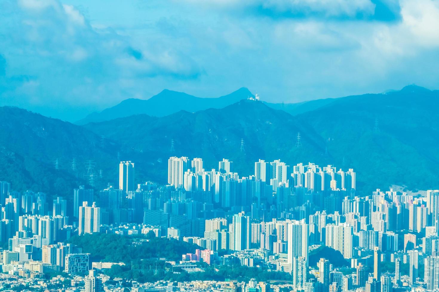 veduta aerea della città di hong kong foto