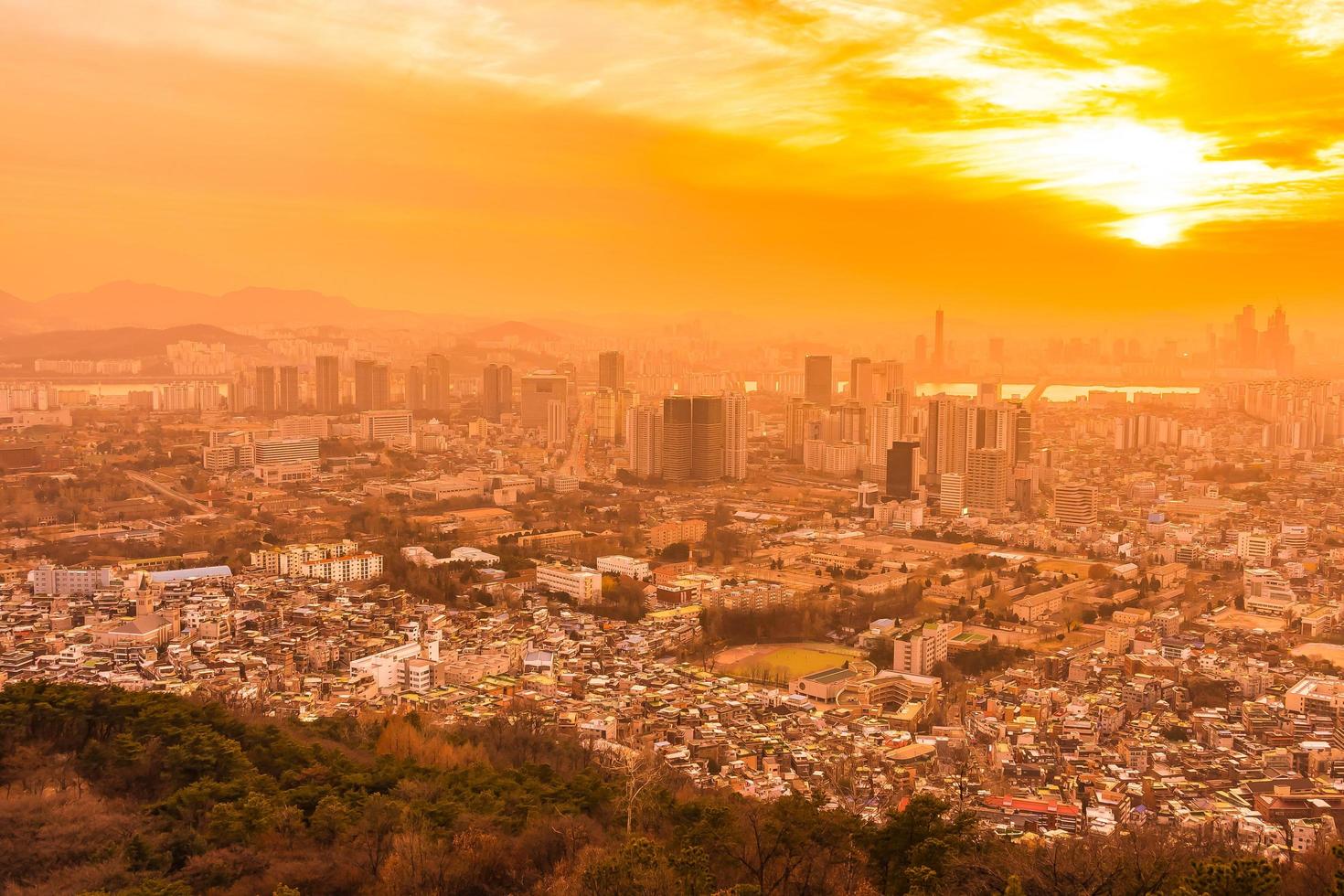 vista della città di seoul, corea del sud foto