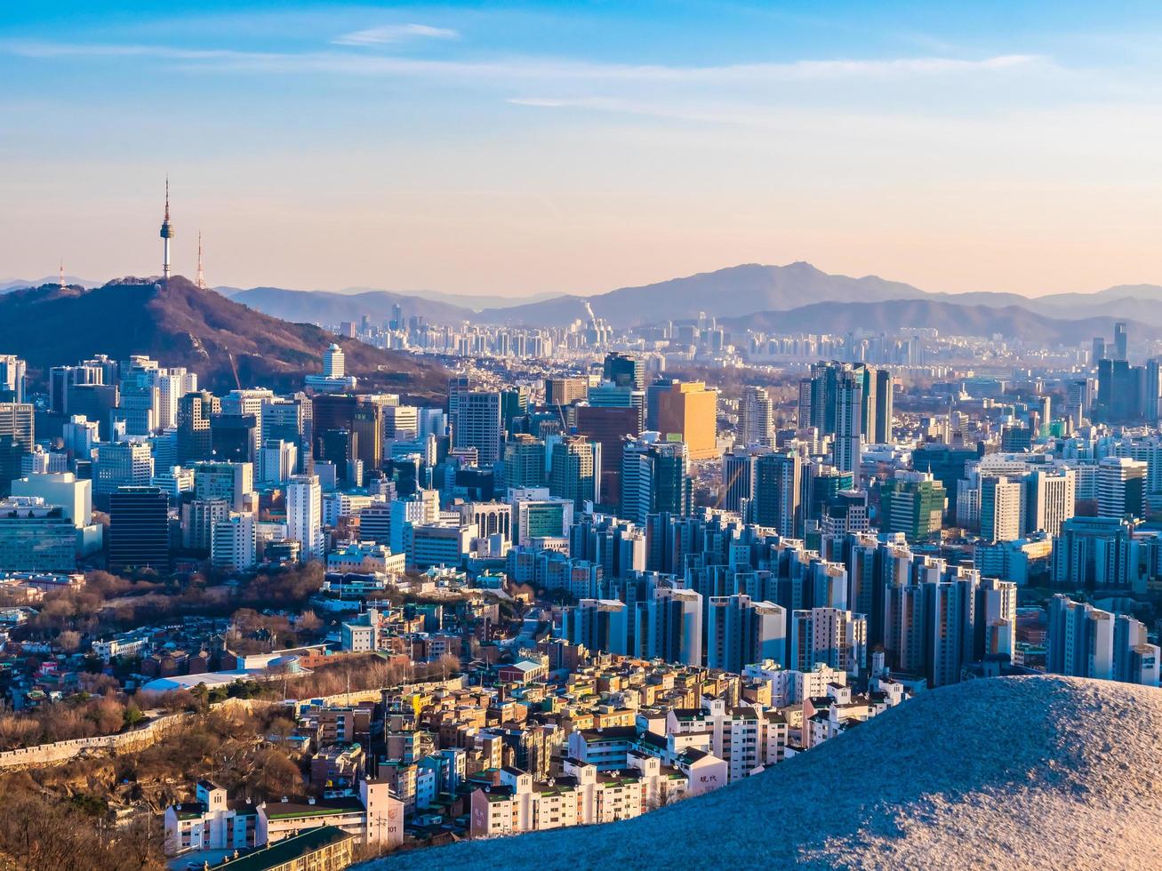 vista della città di seoul, corea del sud foto