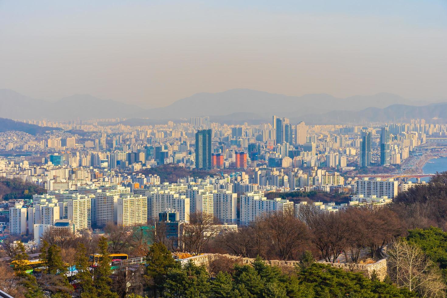 vista della città di seoul, corea del sud foto