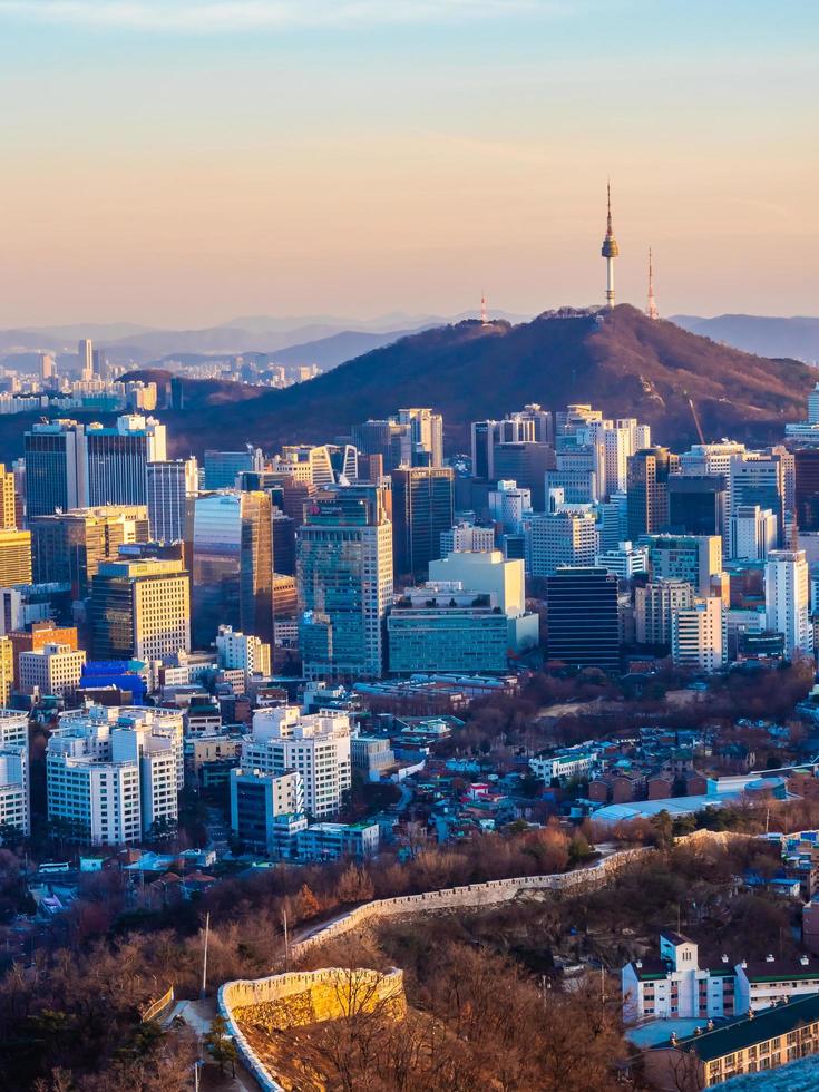 vista della città di seoul, corea del sud foto