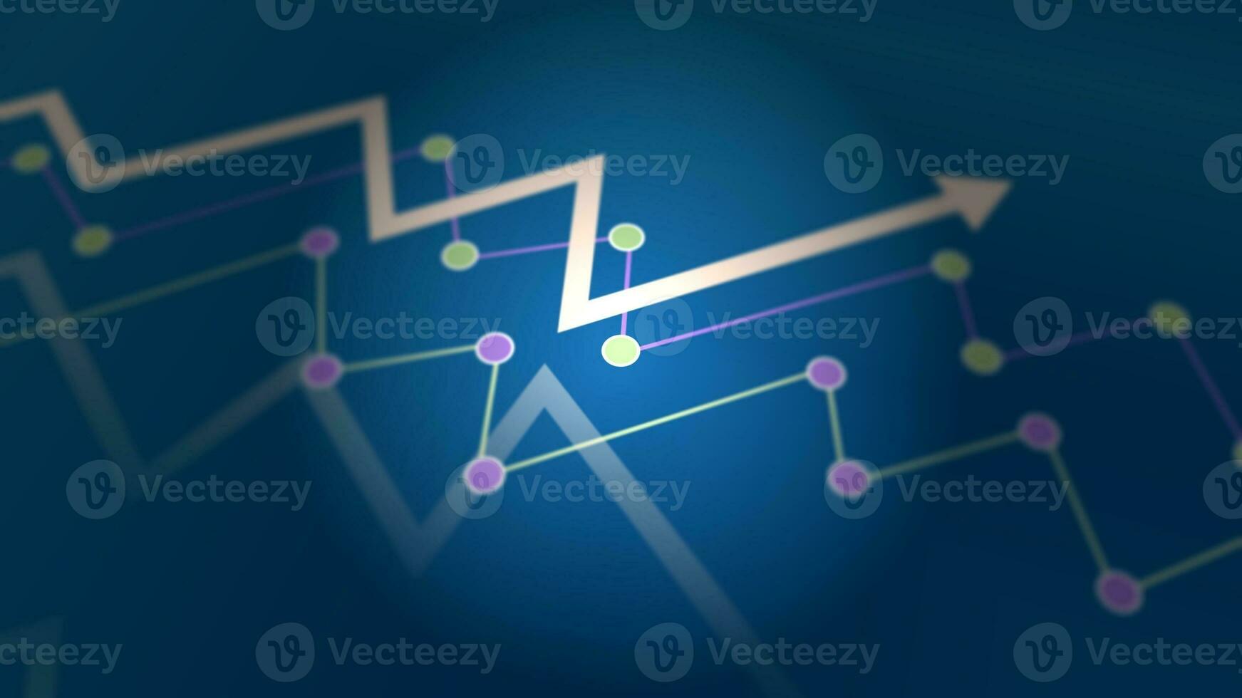 astratto finanziario sfondo con frecce e grafico grafici su blu sfondo foto