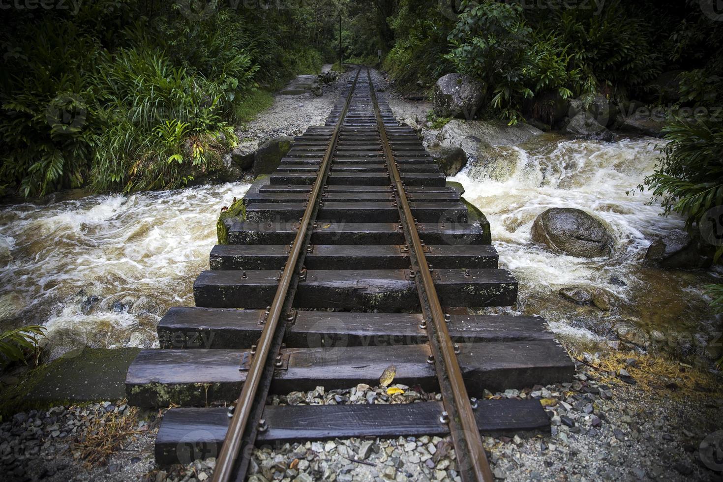 ferrovia ad aguas calientes in perù foto