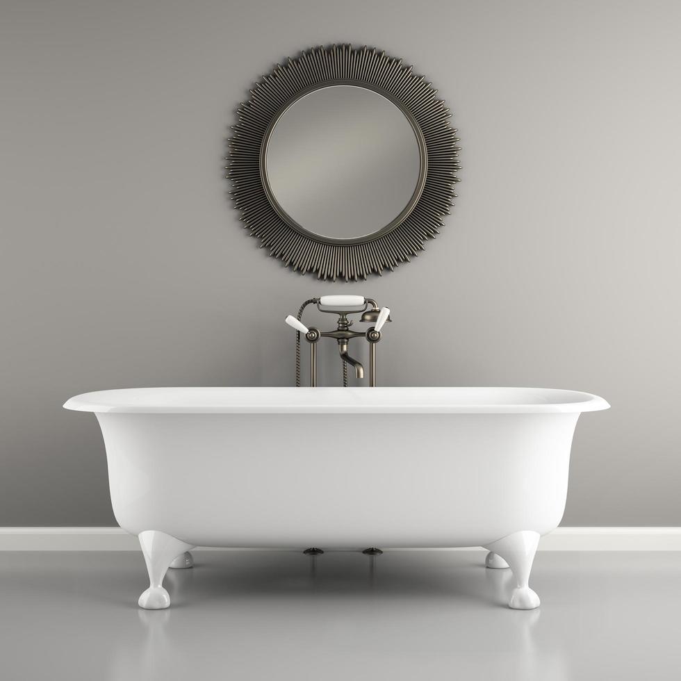 bagno classico interno con un elegante bagno in rendering 3d foto