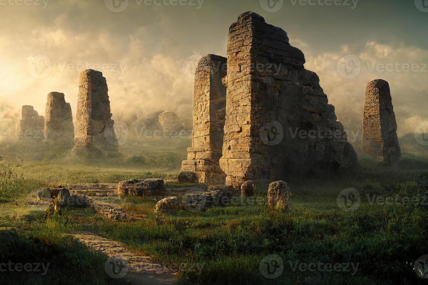 resti di un antico civiltà. mistico paesaggio illustrazione foto