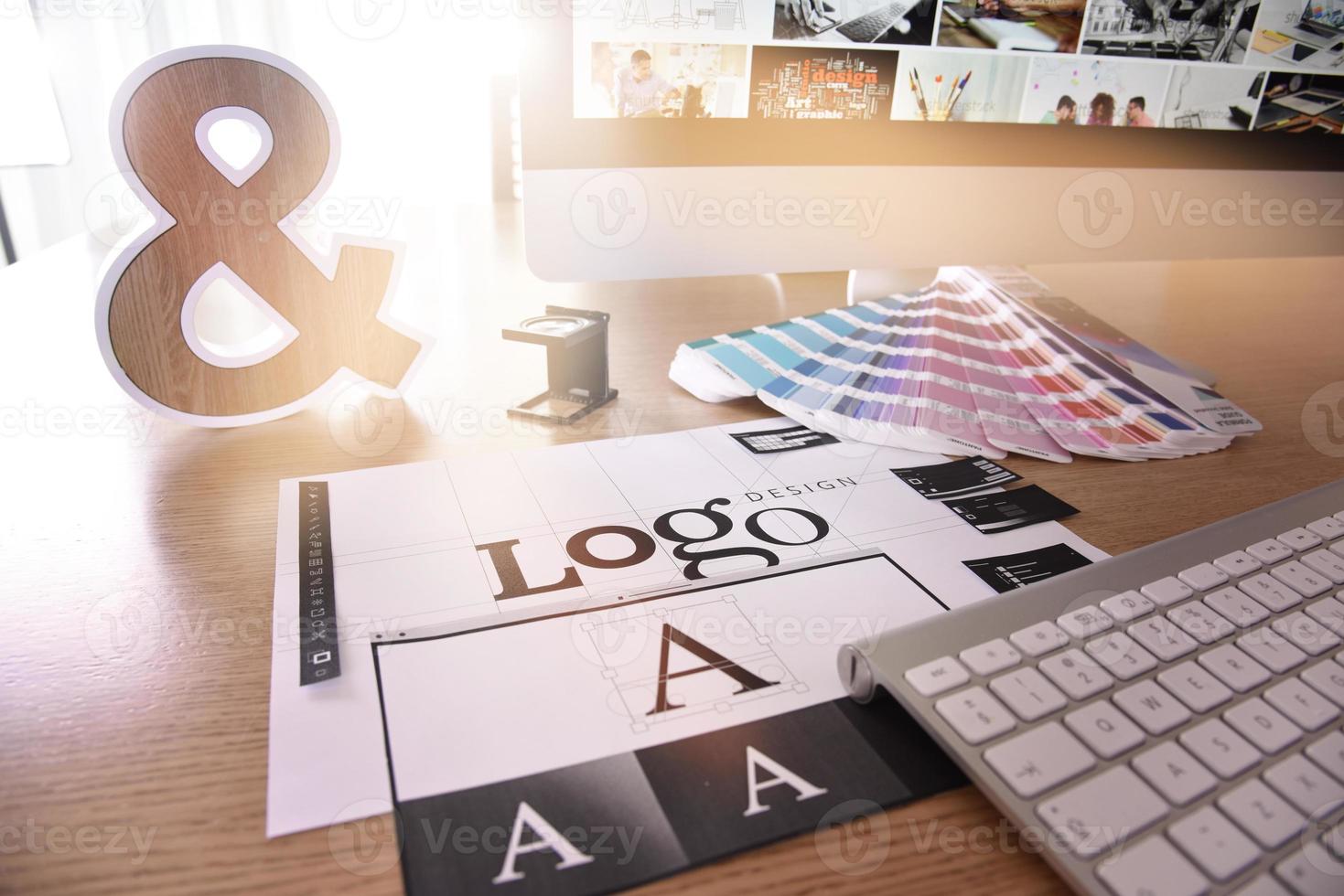 logo design. creativo concetto per sito web e mobile striscione, Internet marketing, sociale media e rete, marchio, marketing Materiale, presentazione modello. foto