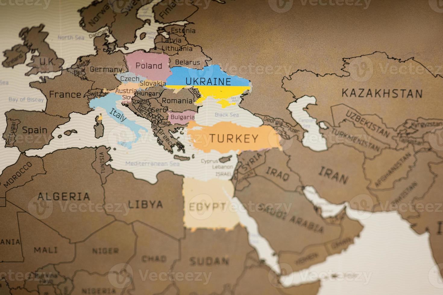 viaggio graffiare carta geografica, Visualizza di Europa. foto